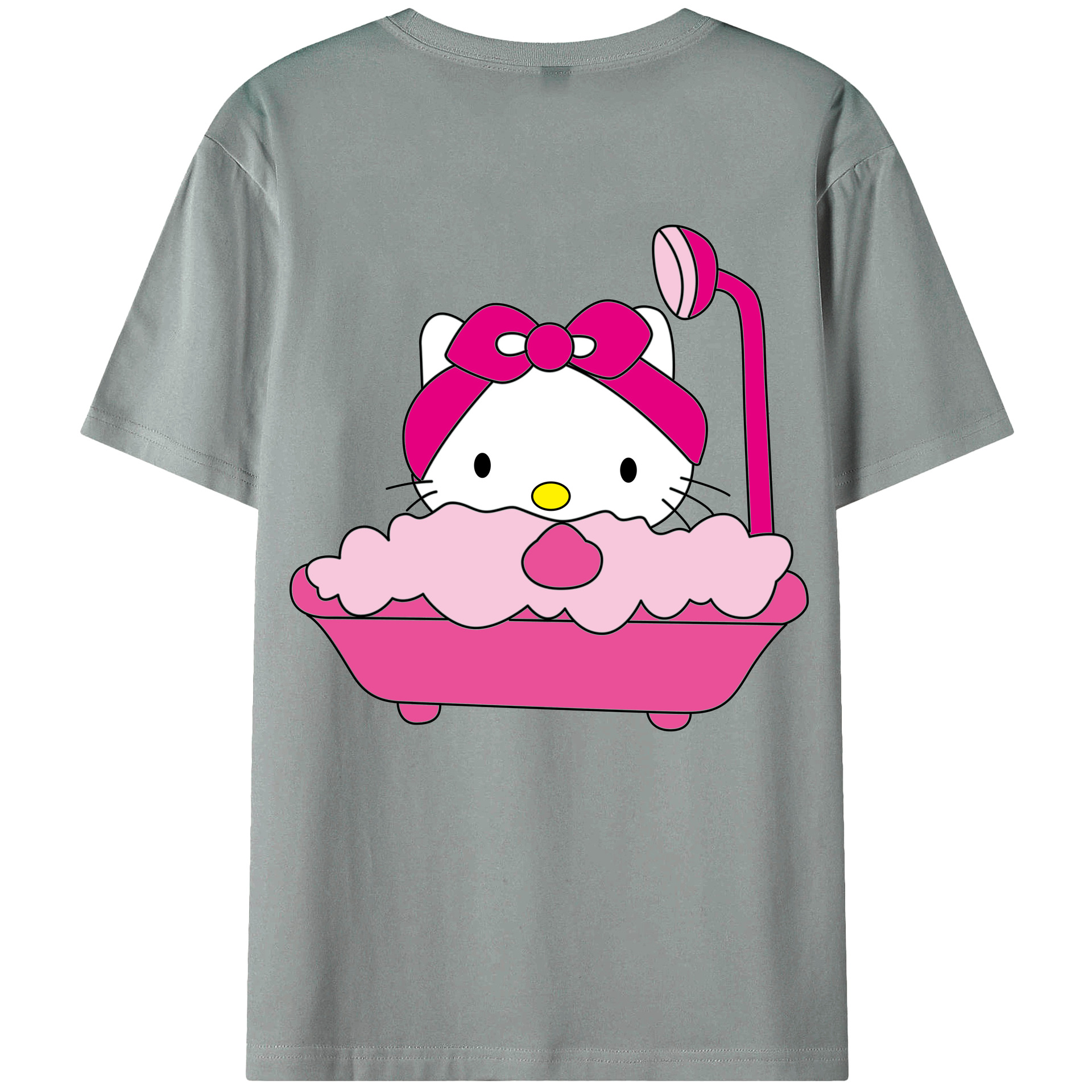 （画像用） Hello Kitty ハローキティ 綿100％ メンズ半袖Tシャツ（バックプリント） 通気性
